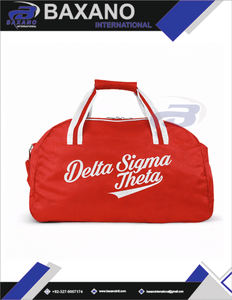 Bolsas de Lona Duraderas y Ligeras de Cuero de la Hermandad Delta Sigma Theta, Bolsa de Viaje, Gimnasio y Fin de Semana Personalizada en Azul Real y Blanco con Logotipo - Product Image 5