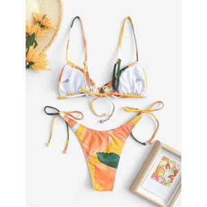 Conjunto de Micro Bikini Personalizado 2025 para Mujer, Traje de Baño sin Espalda con Cordones, Traje de Baño OEM, Estilo Tanga - Product Image 4