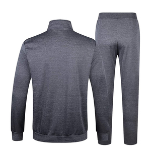 Ensemble de survêtement unisexe gris 2 en 1 en polaire, veste zippée intégrale avec poches latérales, vêtements de sport décontractés, vêtements d'hiver, 100% polyester, coupe classique - Product Image 2