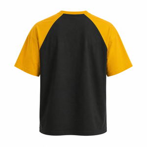T-shirt Raglan Personnalisé avec Logo pour Homme, en Coton Jersey, Col Rond, Manches Courtes, Imprimé Décontracté, Coupe Classique, Bordure Contrastante - Product Image 4