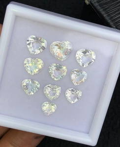 Natural Rainbow Moonstone Heart Shape Faceted Blue <b>Flash</b> Calibrated Small Gems For Jewelry Making Supply - Product Image 5