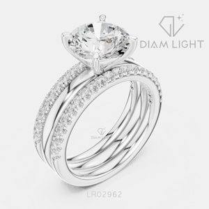 14K White Gold 2.85CT Lab Grown Diamond Engagement <b>Ring</b> F+ Color VS+ Clarity Round Cut Engagement Wedding <b>Ring</b> IGI Certified - Product Image 2