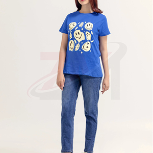 Camiseta de Algodón para Mujer, Tejido Elástico, Transpirable, Sensación Suave, Informal, Verano, Elegante, Uso Diario, Moda - Product Image 4