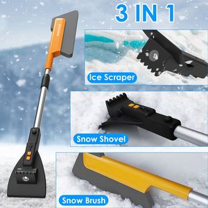 Strumento 3-in-1 per Rimozione Neve Auto: Raschietto Telescopico per Parabrezza, Spazzola per Neve e Luci per Pulizia Auto - Product Image 2