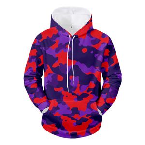 Sudadera con Capucha Azul Camuflaje para Hombre, Corte Regular, Poliéster Estampado, Informal, con Bolsillo, para Otoño - Product Image 6