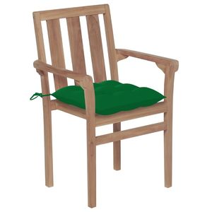 Set di 2 Sedie da Patio in Legno di Teak Massiccio Impilabili Design Standard - Product Image 2