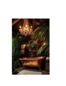 Bañera de Cobre Vintage, Bañera Profunda para Relajación, Trabajo Artesanal Tradicional, Complemento de Diseño Interior de Lujo - Product Image 1