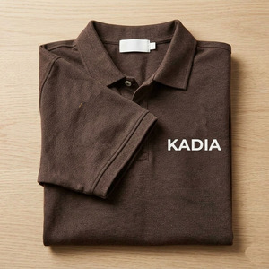 KADIA Men's Cotton Pique Short Sleeve <b>Polo</b> <b>Shirt</b> Solid Color Breathable Casual Front Logo Design - Product Image 3