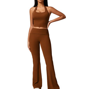 Conjuntos Deportivos para Mujer, Camisetas Deportivas Ligeras y Pantalones Acampanados para Entrenamiento y Running, Venta Caliente 2026 - Product Image 1