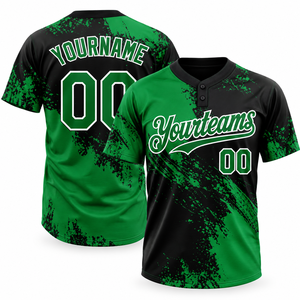 เสื้อเบสบอลแขนสั้นผ้าโพลีเอสเตอร์ 100% ระบายเหงื่อได้ดี พิมพ์ลายสีน้ำเงินแบบสแปลช คอวีติดกระดุมสองเม็ด สำหรับผู้ชาย - Product Image 6