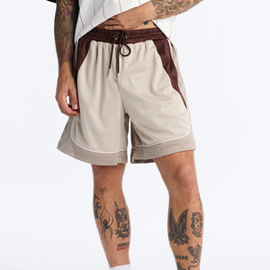Shorts Bermuda en maille pour homme, personnalisables, avec bande latérale, taille à cordon de serrage, respirants, style sport décontracté, shorts en maille vierges pour homme - Product Image 1