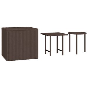 Petite table d'appoint de jardin empilable en rotin PE marron, tables d'extérieur - Product Image 2