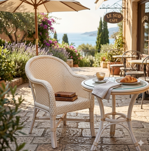 Modern Outdoor Synthetic Rattan Armchair Handwoven PE Wicker Dining Bistro Cafe Terrace Chair For Garden Restaurant Furniture - Product Image 5