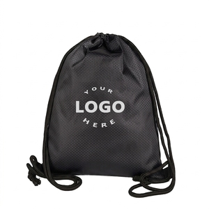 Minimalist <b>Drawstring</b> <b>Backpack</b> Unisex Gym Bag Breathable Polyester with Logo Print - Product Image 5