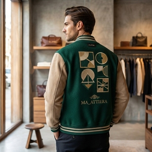 Chaqueta Letterman de Estilo Diario para Hombre, Cuello Alto, Tejido Suave de Invierno, Diseño Casual para Moda Urbana, Cómoda para Combinar en Capas - Product Image 4