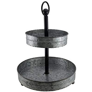 Modern Farmhouse Tiered <b>Cake</b> Stand Galvanized Steel 3-<b>Tier</b> Tray for Wedding Party Displays and Home Decor Round Dessert Tower - Product Image 5