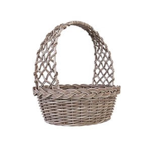 Wholesale Easter <b>Egg</b> Candy Hamper with Openwork Lattice Handle Round Oval Wicker Storage Trunk Case Box Rattan Picnic <b>Basket</b> Bag - Product Image 3