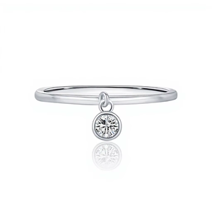 Bagues empilables en argent sterling 925 avec moissanite taille brillant rond sertie clos pour femme, idéales au quotidien - Product Image 5