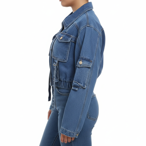 Chaquetas Vaqueras Estampadas para Mujer, Nueva Moda, Chaqueta Vaquera de Lona y Piel de Oveja, Alta Calidad, Superventas, Tendencia, OEM - Product Image 2