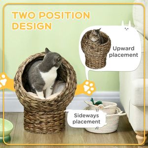 Cama para Gatos de 23.5 Pulgadas de Alto, Color Gris, Tamaño XL, Cesta para Gatos Sostenible con Tapizado Extraíble para Animales Pequeños, Lavable - Product Image 6