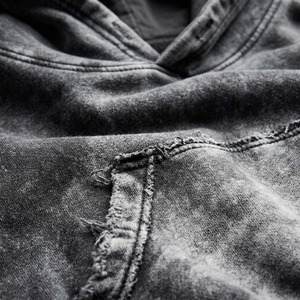 Sweat-shirt à capuche personnalisé pour homme, coupe oversize, épaules tombantes, en molleton épais, délavé à l'acide, style vintage, vierge - Product Image 5