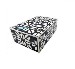 กล่องเก็บเครื่องประดับทำมือลายฉลุกระดูกสีดำ พร้อมโลโก้สั่งทำ ขนาด 30x20x10 ซม. ของตกแต่งบ้าน ของสะสม - Product Image 5