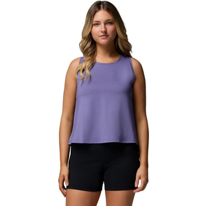 Camiseta sin mangas para mujer, estilo crop top, color liso, transpirable, sin costuras, estilo urbano, tejido elástico acanalado, informal - Product Image 1