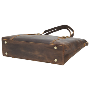 Bolso Tote de Cuero Crazy Horse Vintage Personalizado, Bolso de Mano de Cuero Genuino para Mujer, Bolso de Trabajo para Viajes de Negocios, Logotipos Personalizados OEM - Product Image 3