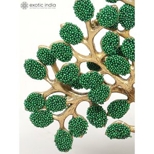 Árbol de la vida de latón pequeño de 6 pulgadas hecho a mano, artículo de decoración de mesa de trabajo con incrustaciones intrincadas - Product Image 4