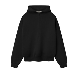 Nouveau Sweat à Capuche Homme Tendance Demi-Zip Coupe Décontractée en Mélange de Coton Molletonné, Fabricant OEM Personnalisé - Product Image 1
