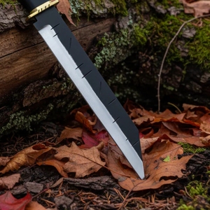 Cuchillo Vikingo Artesanal Premium de Acero al Carbono – Hoja de Espiga Completa para Caza y Supervivencia |   Funda de Cuero Premium para Camping, Regalo Ideal - Product Image 5