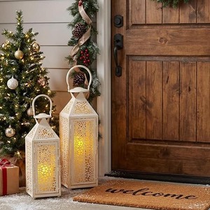 Set of 2 Vintage <b>Candle</b> <b>Lanterns</b> <b>Candle</b> <b>Lanterns</b> <b>for</b> Indoor <b>Outdoor</b> Events Paritie and Weddings Vintage Hanging <b>Lantern</b> - Product Image 3