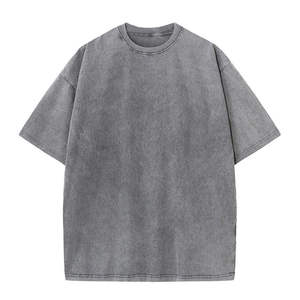 T-shirt Homme Marron Délavé Col Rond Coupe Ample Manches Courtes Style Basique Personnalisable Logo OEM ODM Vente en Gros Vêtements - Product Image 5