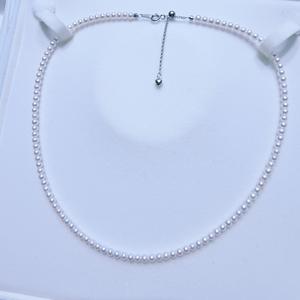 Zhuji Natural 3-4mm Freshwater Akoya Pearl Necklace Ultra Strong Light Baby Chain S925 Silver Buckle <b>Fine</b> <b>Jewelry</b> <b>Set</b> China - Product Image 3