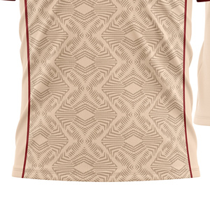 Custom Sublimated Men's Soccer Jersey Crew Neck Short Sleeve Geometric Print Red Beige Moisture Wicking Regular Fit Front - Product Image 6