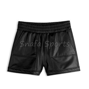 Nuevos Shorts de Cuero Personalizados para Mujer, Shorts Deportivos para Fitness y Running, Shorts Casuales de Corte Clásico con Cordón Ajustable, Shorts de Verano en Oferta - Product Image 4