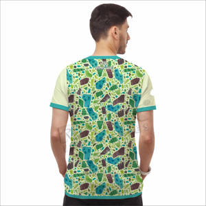 เสื้อยืดผู้ชายทรงหลวม คุณภาพสูง พิมพ์โลโก้ตามสั่ง ดีไซน์เรียบง่าย แขนสั้น ผ้าฝ้าย 100% - Product Image 2