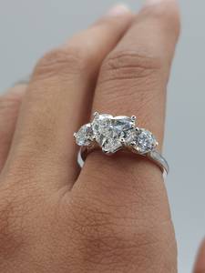 3 CT Lab Grown Heart Cut <b>Diamond</b> <b>Ring</b> in 18K Gold | for Certified Luxury Engagement Wedding <b>Ring</b> | Trendy Bridal Jewelry - Product Image 2