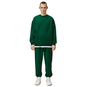 ชุดวอร์มผ้าฝ้ายโพลีเอสเตอร์ทรงบ็อกซี่สำหรับผู้ชายไซส์ใหญ่พิเศษพิมพ์โลโก้ตามสั่งสำหรับฤดูหนาว - Product Image 1