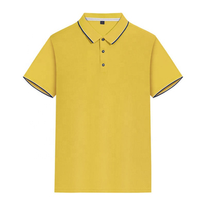 Polo à manches courtes gris uni pour homme avec bordure vert lime, coupe décontractée, tissu Oxford tissé - Product Image 4
