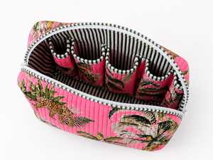 Quilted Eco-Friendly Waterproof Cosmetic Bag Zipper <b>Makeup</b> Pouch Printed for <b>Case</b> with Inner Mesh Pockets Travel Organizer - Product Image 1