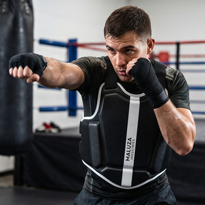 MALUZA INDUSTRIES Protège-poitrine de boxe personnalisé en cuir, protection des côtes durable, armure corporelle multicouche pour arts martiaux et MMA - Product Image 5