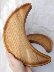 Cuenco de Madera Artesanal en Forma de Luna, Portavelas de Cera Natural para Interiores Rústicos y Modernos - Product Image 2
