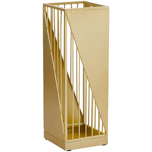 Modern Gold Metal <b>Umbrella</b> <b>Stand</b> For Entryway With Drip Tray Anti-Rust Iron <b>Umbrella</b> Holder Rack Geometric Hollowed-Out Decor - Product Image 1