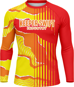 Rashguard pour homme, dernier design, couleur rouge, manches longues, avec logo personnalisé - Product Image 2