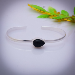 Black Onyx <b>Bracelet</b> <b>Cuff</b> 925 Sterling <b>Silver</b> 7-8" Adjustable <b>Cuff</b> Gemstone Jewelry Gift for Her - Product Image 3