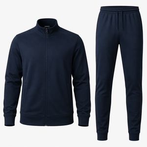 Ensemble de survêtement unisexe vert clair 2 pièces, veste à fermeture éclair intégrale avec poches latérales, couleur unie décontractée, vêtements de printemps, coupe classique - Product Image 3