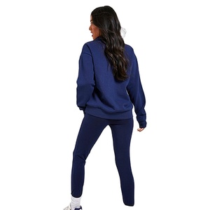 ชุดวอร์มผ้าฝ้ายฟลีซแบบมีซิปครึ่งตัว ดีไซน์ใหม่ทันสมัย น้ำหนัก 300 กรัม สำหรับผู้หญิง - Product Image 3