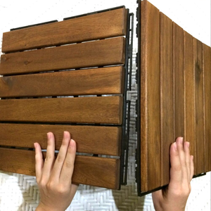 BeNK - Baldosas de Madera de Acacia Encajables Modernas de 30x30 cm, Ecológicas, Resistentes al Agua, con 1 Año de Garantía para Uso en Exteriores - Product Image 6