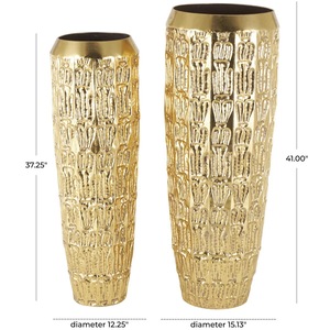 Vase de table haut en métal contemporain, support décoratif pour fleurs, design personnalisé craquelé transparent, intérieur moderne élégant et luxueux - Product Image 5